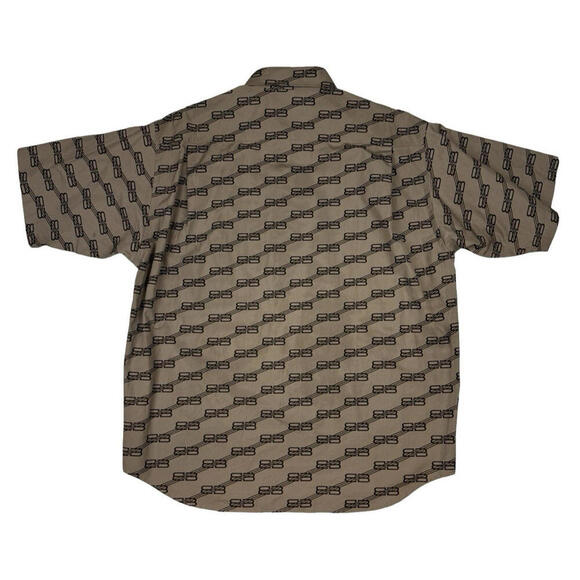 Balenciaga BB Monogram Printed Button-Up Shirt & Cargo Pant Set Brown Size 37 XS - Picture 3 of 15